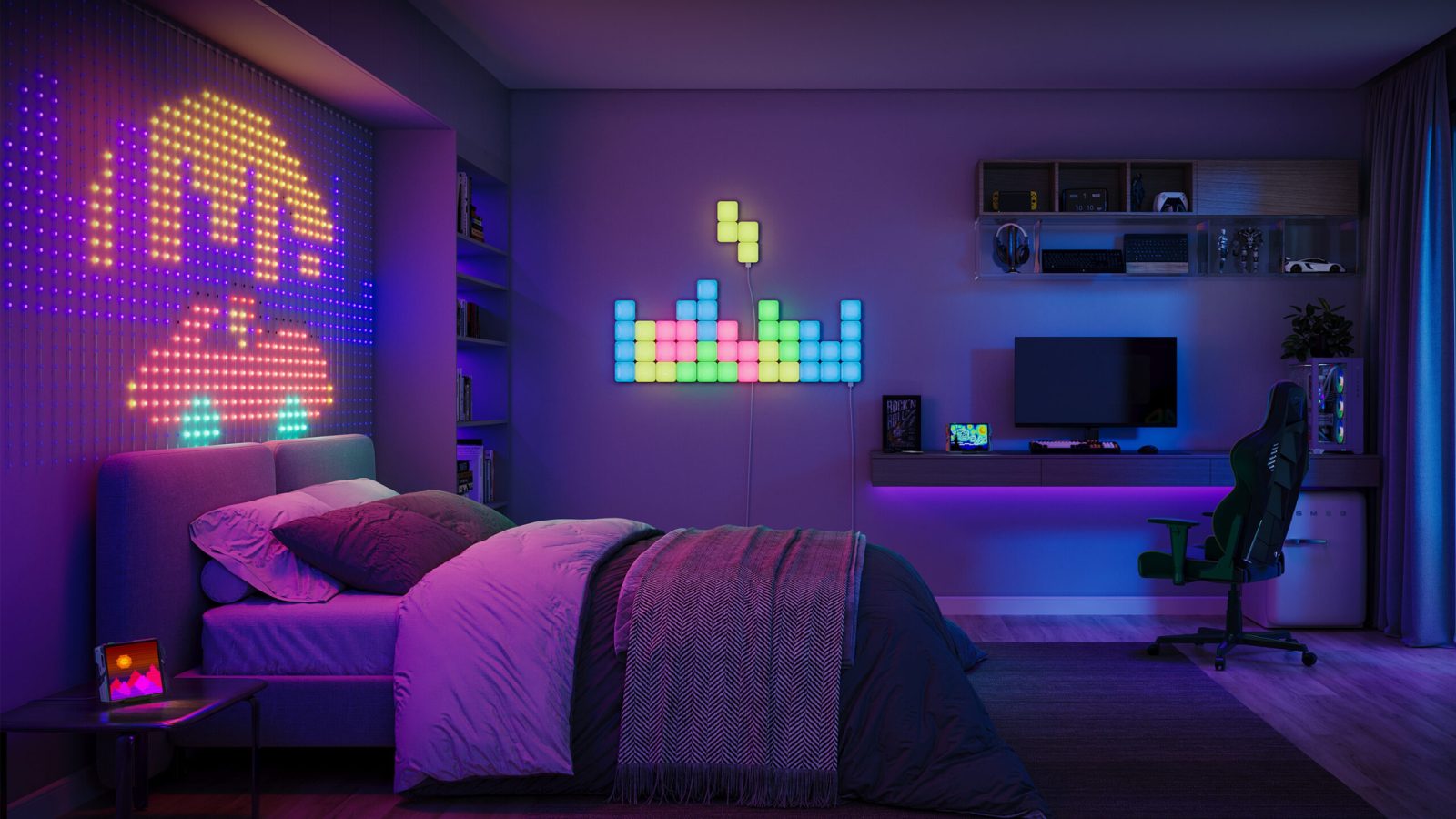 govee’s-latest-smart-lights-bring-pixel-art-to-your-desk-and-a-speaker-to-your-lamp